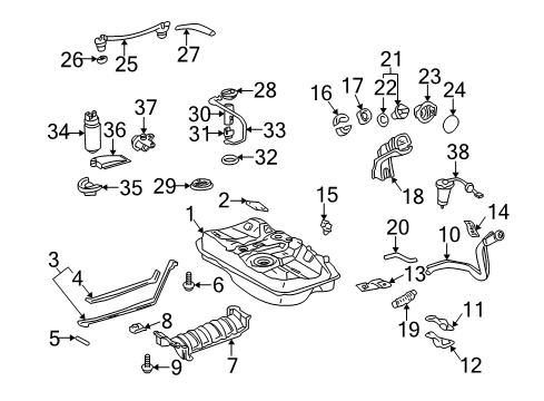2002 Toyota Camry Fuel Injection Fuel Rail Diagram for 23814-0H010