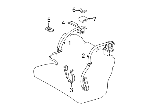 2012 Toyota Camry Seat Belt Latch Diagram for 73240-06180-B1