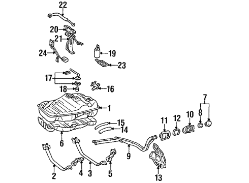 1997 Toyota Land Cruiser Fuel Supply Throttle Cable Diagram for 78180-60280