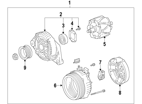 2014 Toyota FJ Cruiser Alternator Pulley Diagram for 27415-0W131