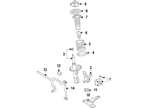 2018 Toyota RAV4 Front Suspension Components, Lower Control Arm, Stabilizer Bar Crossmember Diagram for 51201-12451