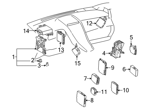 2012 Lexus HS250h Keyless Entry Components Antenna Assembly Diagram for 89997-30070
