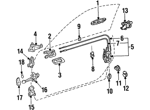 1996 Toyota Supra Front Door Front Door Outside Handle Assembly Right Diagram for 69210-14110-A0