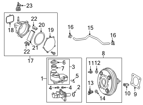 2019 Toyota Camry Hydraulic System Master Cylinder Assembly Diagram for 47050-33380