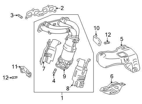 1998 Toyota RAV4 Exhaust Manifold Gasket Diagram for 17173-74040