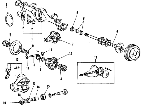 1984 Toyota Starlet Rear Axle, Differential, Propeller Shaft Axle Shaft Oil Seal Diagram for 90311-42055