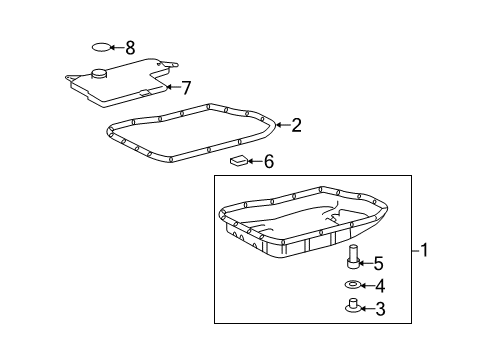2009 Toyota Venza Automatic Transmission Pan Gasket Diagram for 35168-73010