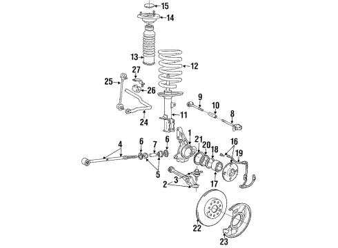 1992 Toyota MR2 Rear Suspension Components, Lower Control Arm, Stabilizer Bar Arm Diagram for 48709-17030