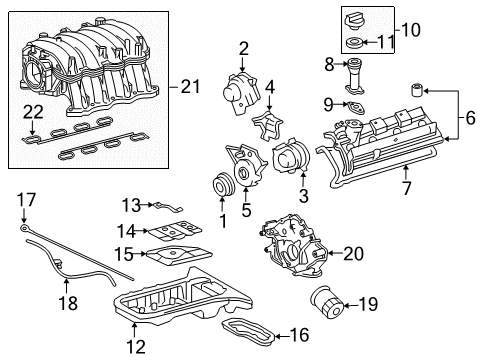 2008 Toyota Sequoia Intake Manifold Baffle Plate Diagram for 12123-50020