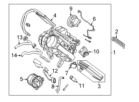 2013 Toyota Sienna Auxiliary Heater & A/C Evaporator Assembly Diagram for 87030-08130
