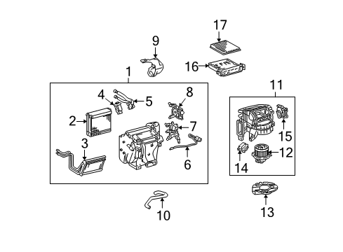 2014 Toyota FJ Cruiser Air Conditioner Blower Assembly Diagram for 87130-35220