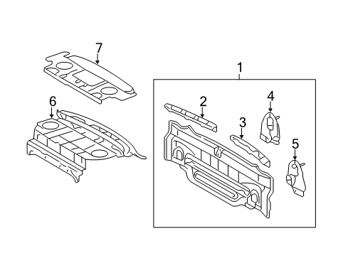 2009 Toyota Camry Rear Body Package Tray Diagram for 64101-06220