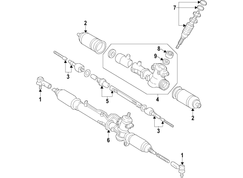 1996 Toyota Avalon P/S Pump & Hoses, Steering Gear & Linkage Shaft Seal Kit Diagram for 04455-07010