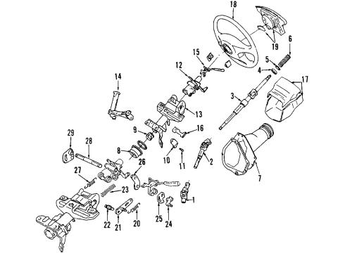 1994 Toyota Celica Steering Column, Steering Wheel & Trim High Beam Bulb Diagram for 90981-13047