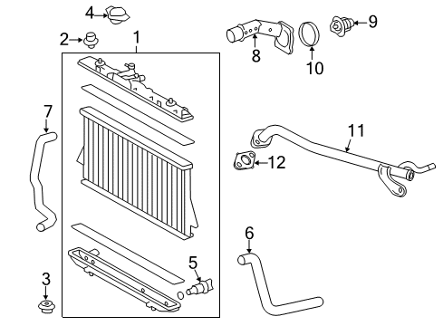 2015 Toyota Highlander Radiator & Components By-Pass Pipe Diagram for 16268-0V030