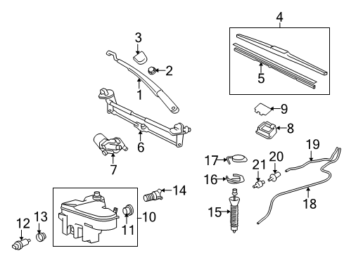 2007 Lexus IS350 Wiper & Washer Components Weatherstrip Hood Nozzle Diagram for 85381-30200