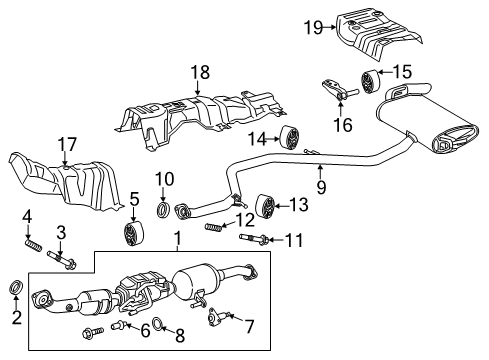 2021 Toyota Prius Prime Exhaust Components Front Pipe Diagram for 17410-37B52