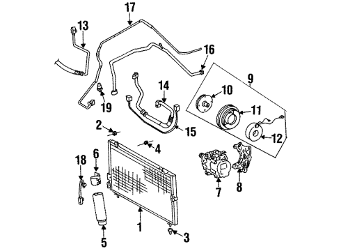 1997 Toyota Paseo Air Conditioner Rotor Diagram for 88410-16280