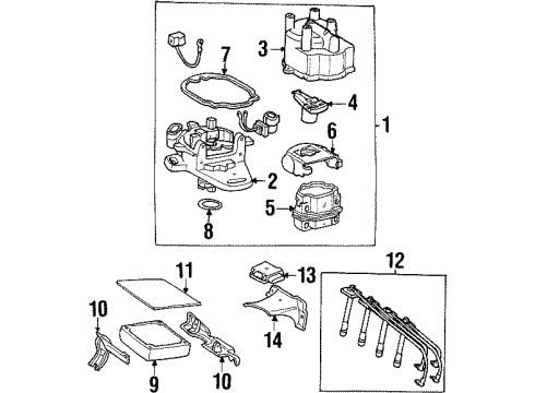 1995 Toyota Celica Ignition System Coil Seal Diagram for 19127-74040