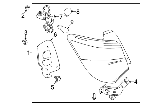 2018 Toyota Yaris Tail Lamps Gasket Diagram for 81552-0DB60