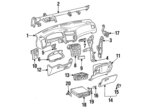 1994 Toyota Corolla Instrument Panel, Sound System Receiver Assembly, Radio Diagram for 86120-06061