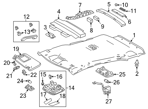 2020 Toyota Corolla Interior Trim - Roof Bulb Screw Diagram for 93229-15020