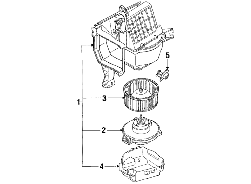 1995 Toyota 4Runner Blower Motor & Fan Resistor, Heater Blower Diagram for 87138-35010
