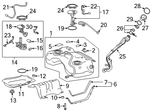 2019 Toyota RAV4 Senders Fuel Pump Assembly Diagram for 77020-0R060