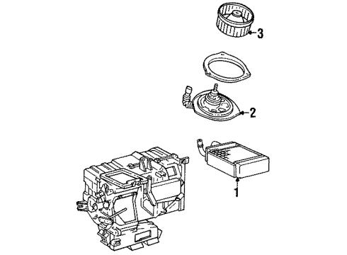 1987 Toyota Tercel Blower Motor & Fan Motor Sub-Assy, Heater Blower, W/Fan Diagram for 87103-16020