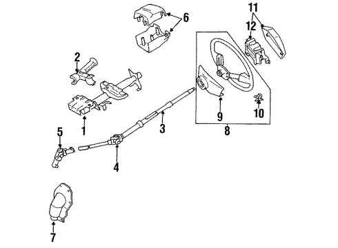 1988 Toyota Corolla Steering Column, Steering Wheel & Trim, Steering Gear & Linkage Steering Wheel Diagram for 45100-01010-J9