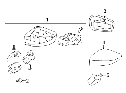 2020 Toyota 86 Outside Mirrors Mirror Assembly Diagram for SU003-07480