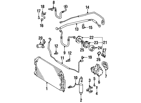 1995 Toyota Avalon Air Conditioner Clutch Coil Diagram for 88411-33030