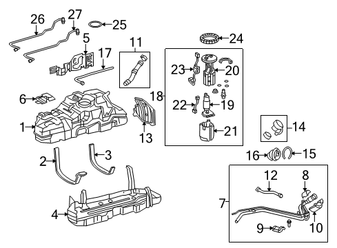 2010 Toyota 4Runner Fuel System Components Fuel Pump Diagram for 23220-75091