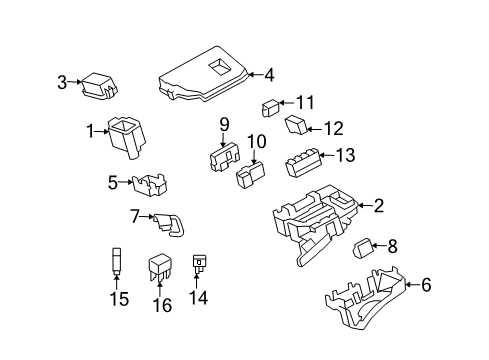 2010 Toyota Matrix Electrical Components Fuse Holder Diagram for 82631-12070