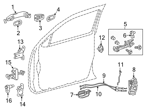 2021 Toyota Tacoma Rear Door Handle, Outside Diagram for 69210-04030-B2