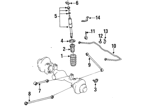 1994 Toyota Land Cruiser Shocks & Components - Rear Spring, Coil, Rear Diagram for 48231-6A080