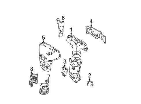 2002 Toyota Camry Exhaust Manifold Exhaust Manifold Diagram for 25052-20170