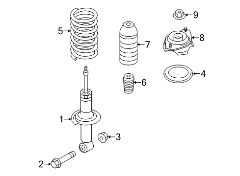 2015 Scion FR-S Struts & Components - Rear Strut Nut Diagram for SU003-05235