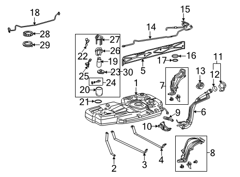 2006 Toyota Sienna Fuel Supply Mount Strap Diagram for 77613-08011