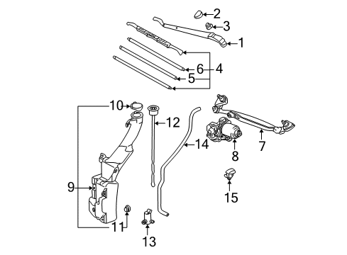 2002 Toyota RAV4 Wiper & Washer Components Reservoir Assembly Diagram for 85315-42130