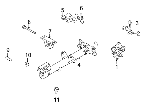 2004 Toyota MR2 Spyder Housing & Components Lower Support Bolt Diagram for 91511-C0850