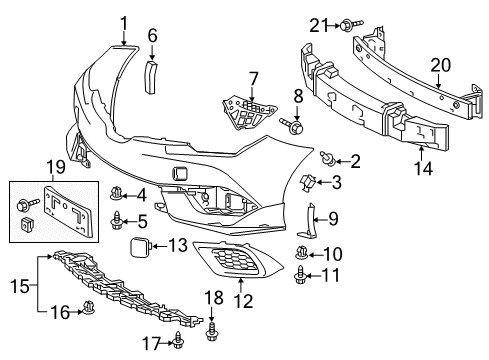2018 Toyota Corolla iM Front Bumper Extension Diagram for 52112-12270