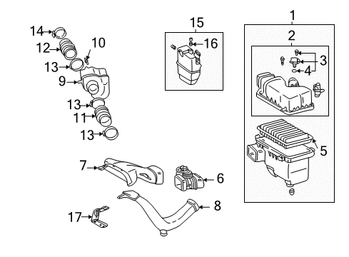 2002 Toyota Camry Powertrain Control Resonator Grommet Diagram for 90480-17013