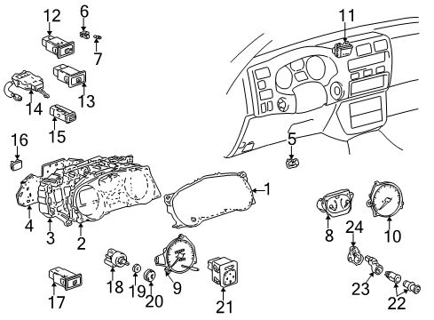 1998 Toyota RAV4 Switches & Sensors Instrument Light Rheostat Diagram for 84119-60010