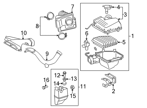 2006 Toyota Avalon Filters Air Cleaner Assembly Diagram for 17700-AD016