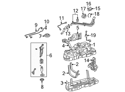 2008 Toyota 4Runner Fuel Supply Fuel Pump Assembly Diagram for 77020-35112