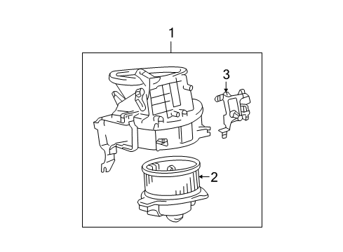 2001 Toyota Tacoma Blower Motor & Fan Blower Assembly Diagram for 87130-04050