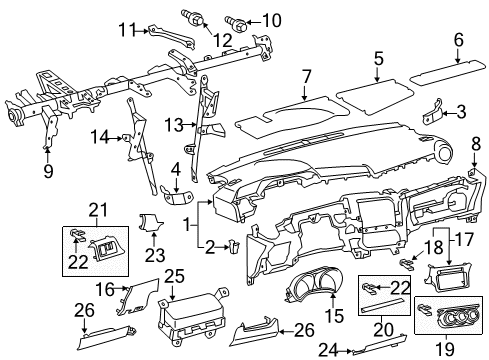 2014 Scion tC Instrument Panel Cylinder & Keys Diagram for 69056-33200