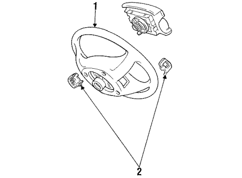1996 Toyota Camry Steering Column, Steering Wheel & Trim Steering Wheel Diagram for 45100-06050-E0