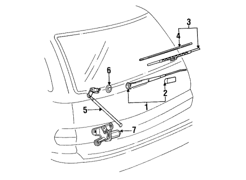 1992 Toyota Previa Wiper & Washer Components Blade Assembly Diagram for 85220-22600